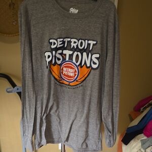 Detroit Pistons Gray Long Sleeve Shirt